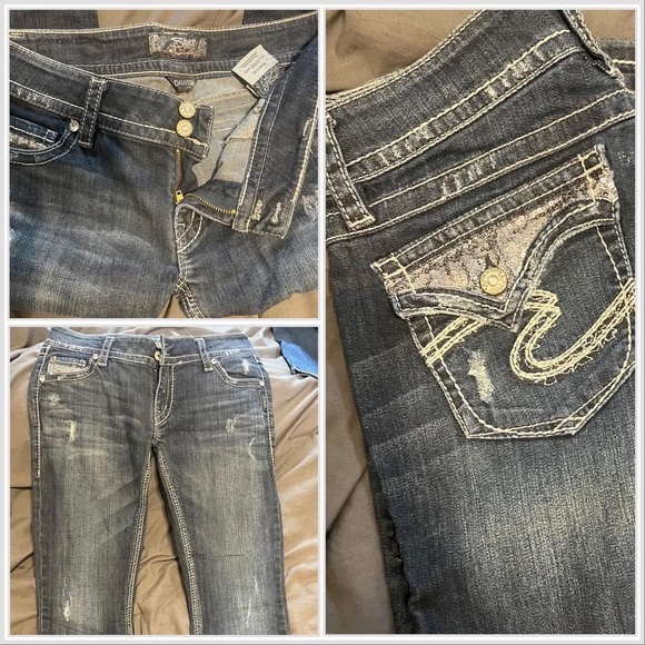 Silver Jeans Dark Blue Skinny Jeans - Picture 1 of 1